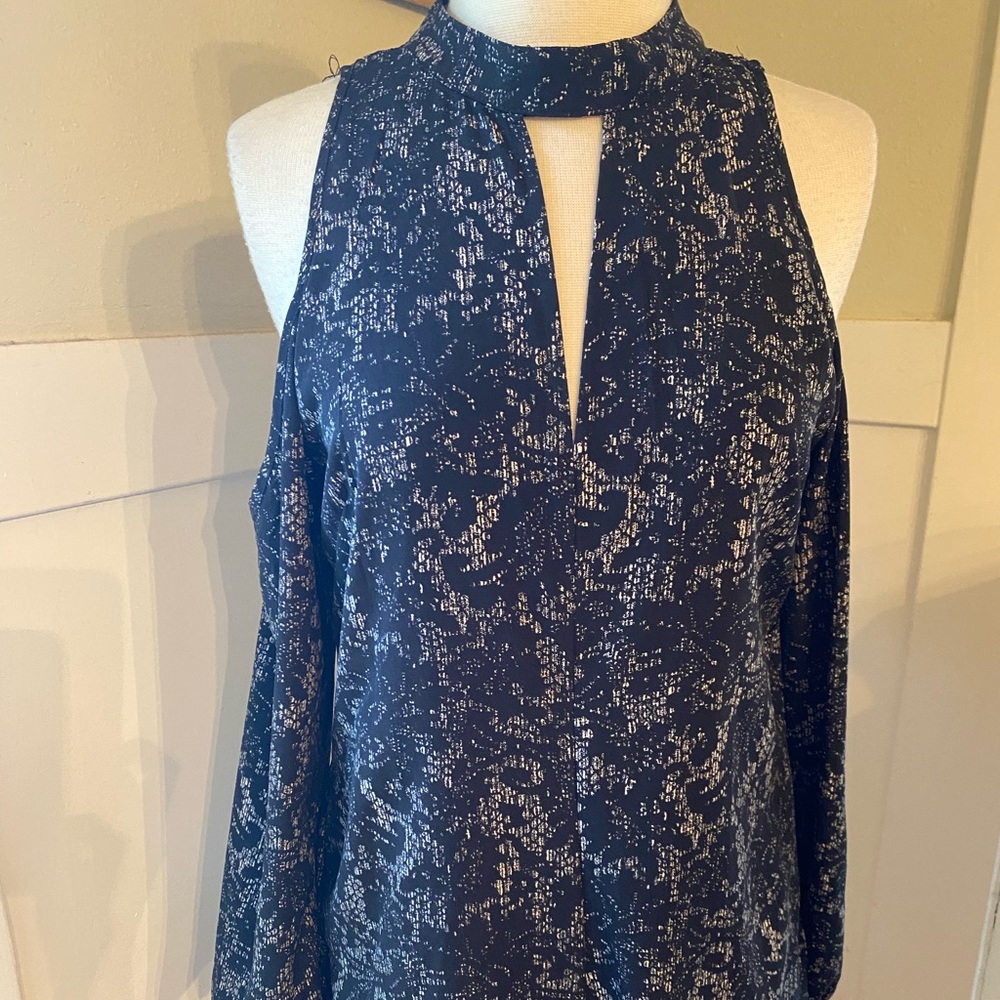 Lace print short romper